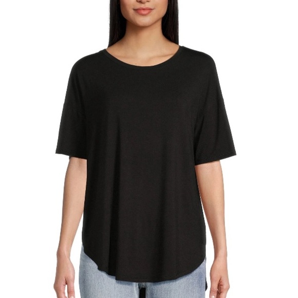 Time & Tru Women's & Women’s Plus Crewneck Tunic Tee w/ Short Sleeves, Sizes 2X - Picture 1 of 6